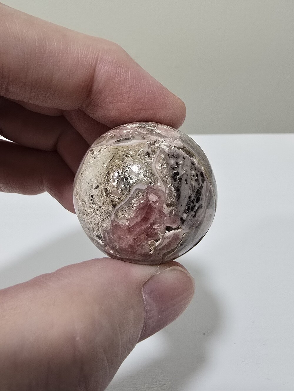 Rhodochrosite Crystal Sphere #N